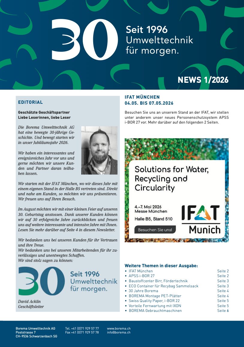 Lesen Sie unseren aktuellen Newsletter 01 / 2026